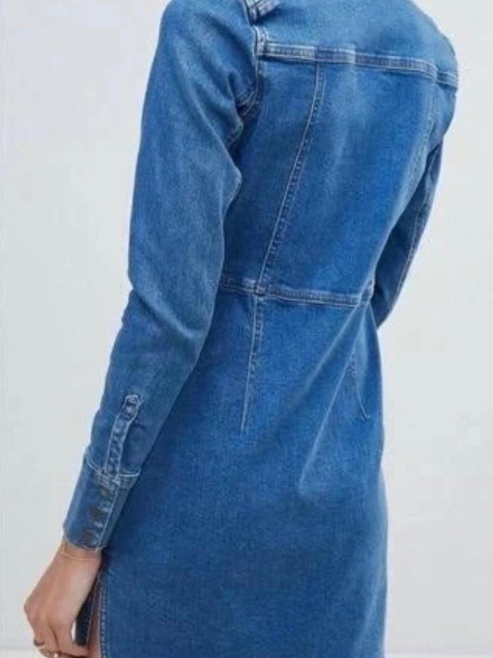 Free People Dynamite Western Long-sleeve Shirt Dress Size M - Picture 3 of 5